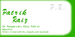 patrik raiz business card